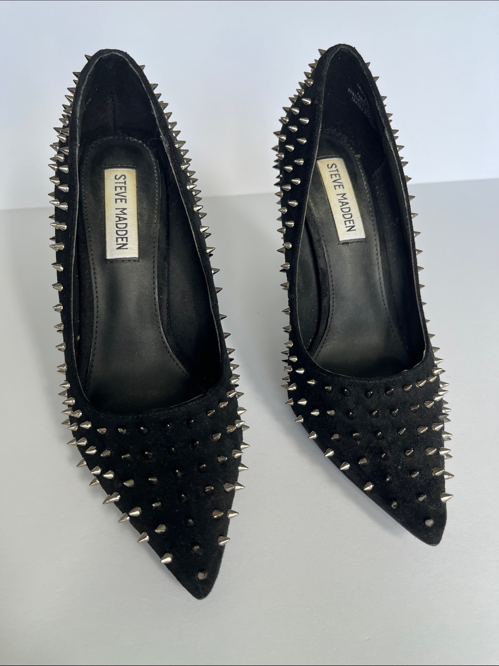 Steve Madden Black Studded Pointed-Toe Flats